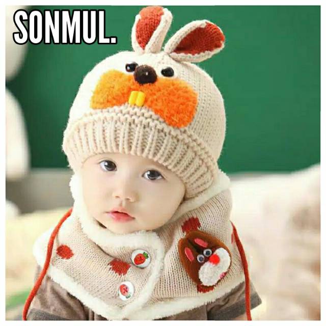 KIDS BUNNY SET HAT & SCARF