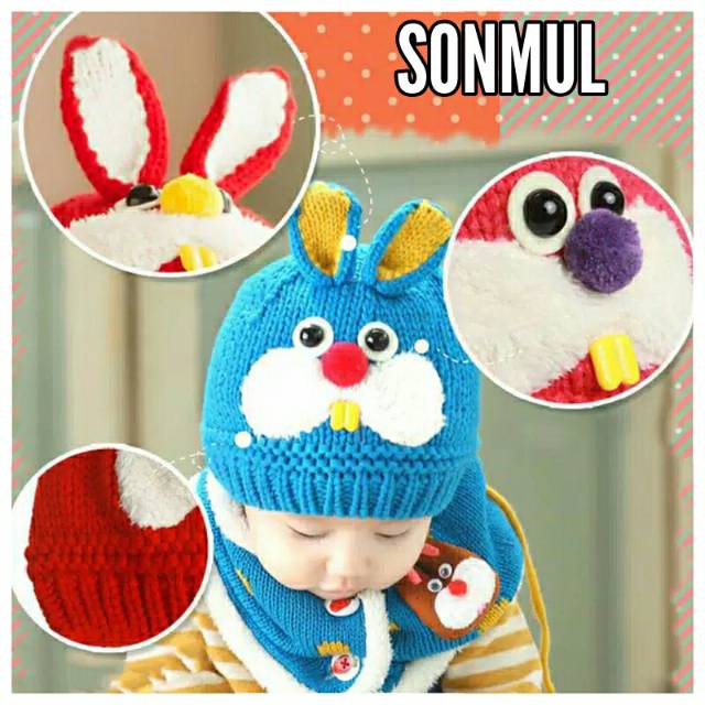 KIDS BUNNY SET HAT & SCARF
