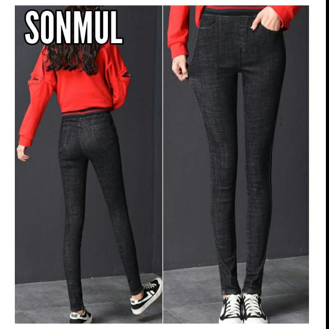 BIANCA  DENIM THERMAL PANTS