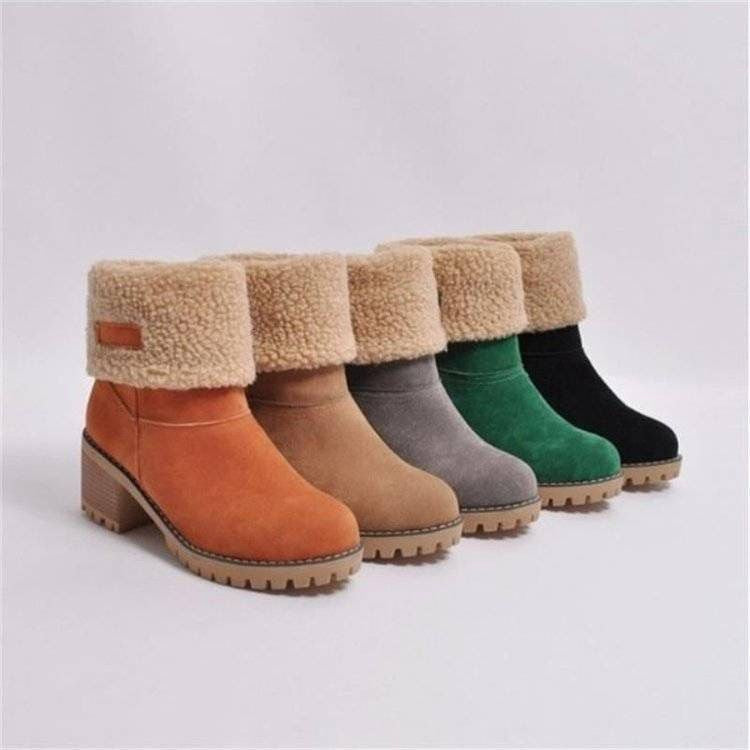 WINTER SUEDE WOOL FOLDABLE BOOTS THERMAL