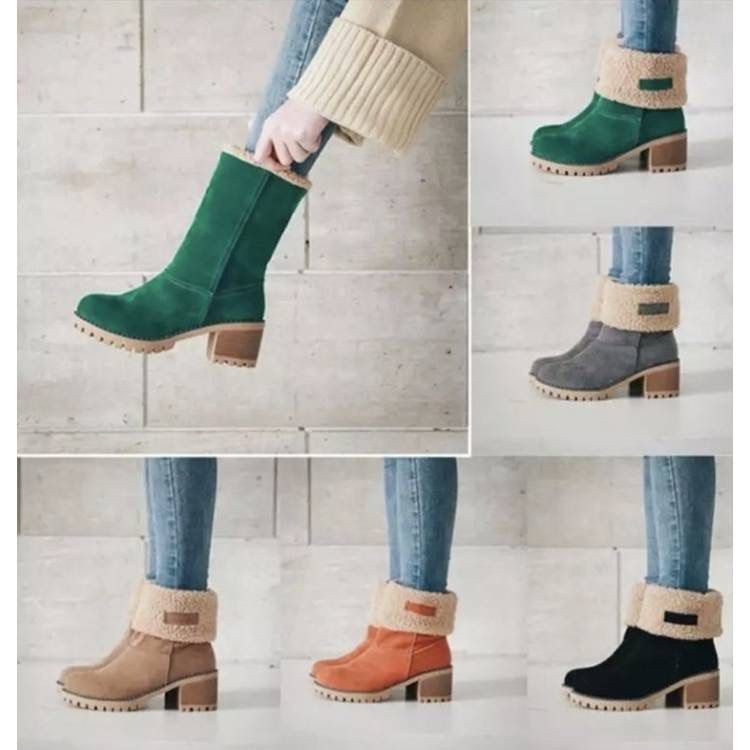 WINTER SUEDE WOOL FOLDABLE BOOTS THERMAL