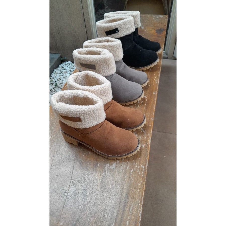 WINTER SUEDE WOOL FOLDABLE BOOTS THERMAL