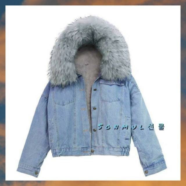 DENIM FUR JACKET