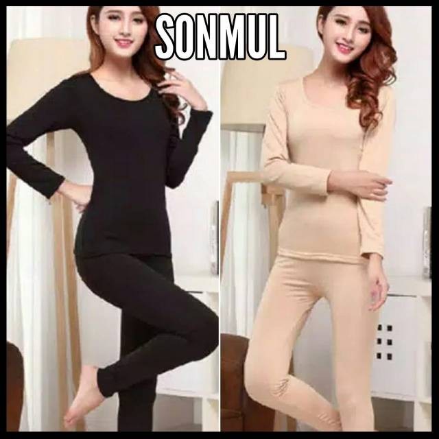 WOMAN WINTER LONG JOHN SET PAKAIAN DALAM BAJU + CELANA WANITA MUSIM DINGIN