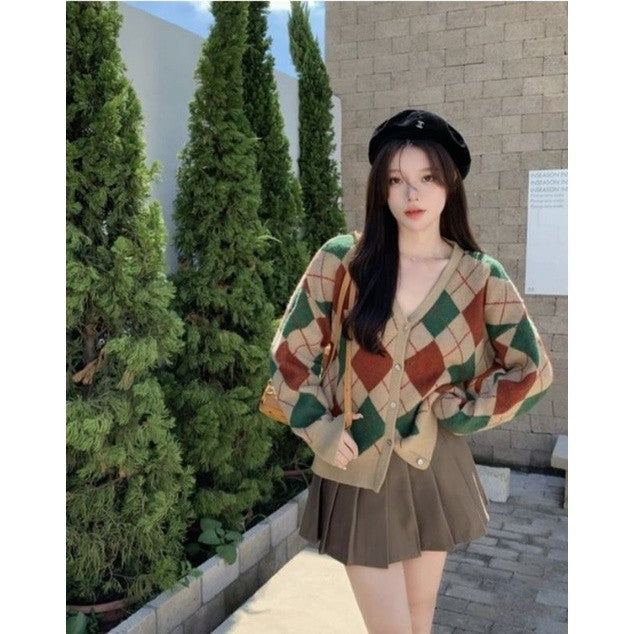 NAMRA KNIT ARGYLLE CARDIGAN