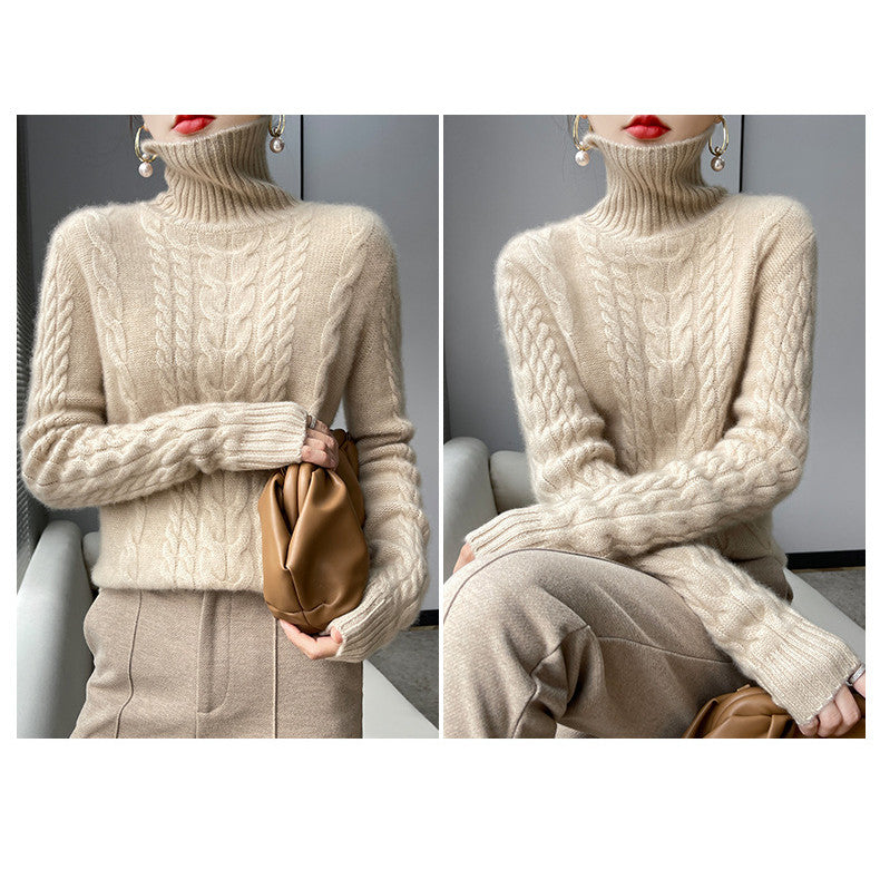 TAVIA TURTLENECK SWEATER TOP KNIT WOOL BLEND
