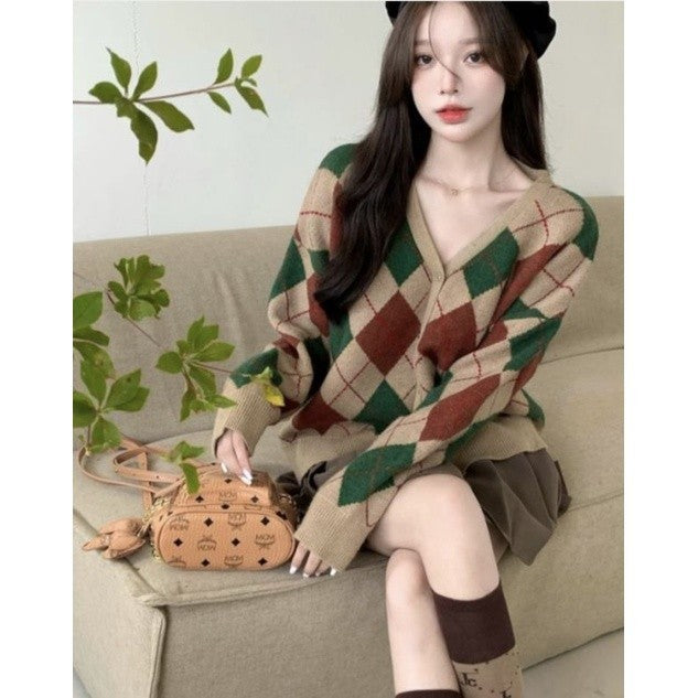 NAMRA KNIT ARGYLLE CARDIGAN