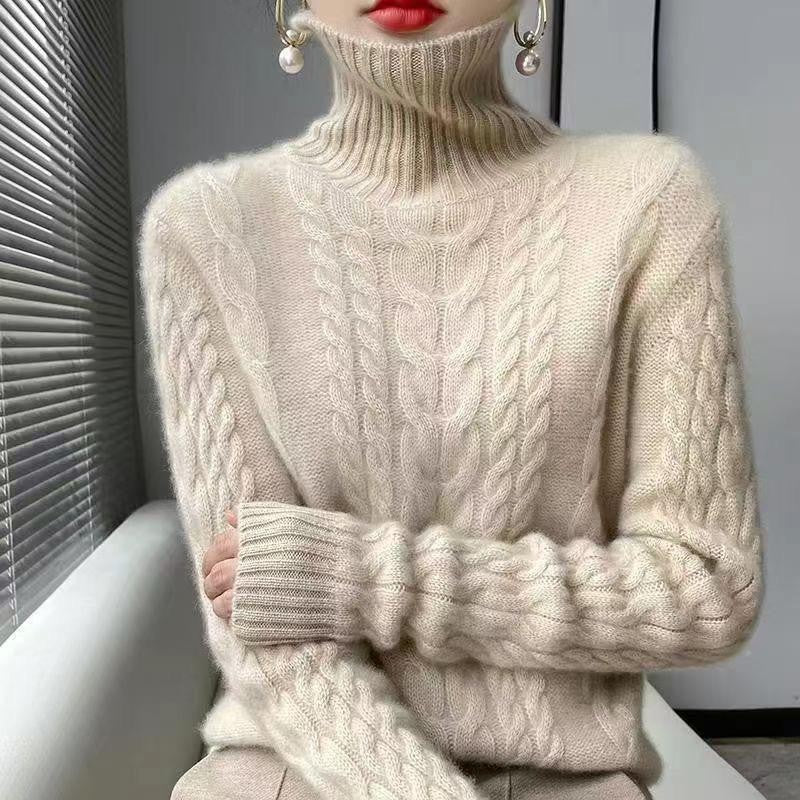 TAVIA TURTLENECK SWEATER TOP KNIT WOOL BLEND