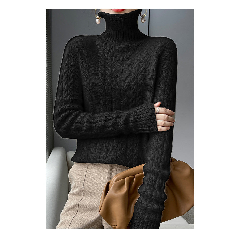 TAVIA TURTLENECK SWEATER TOP KNIT WOOL BLEND