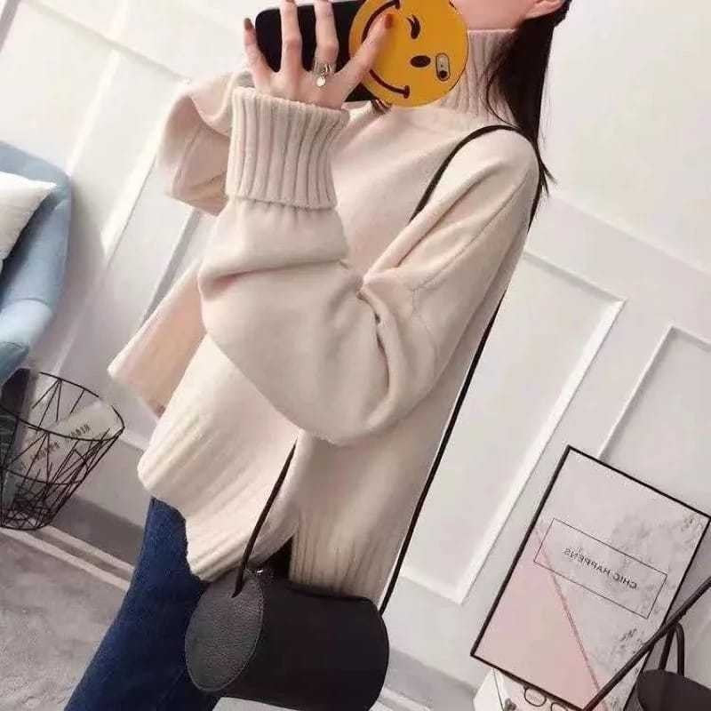 HARUMI SWEATER TOP HIGHNECK KNIT WOOL BLEND