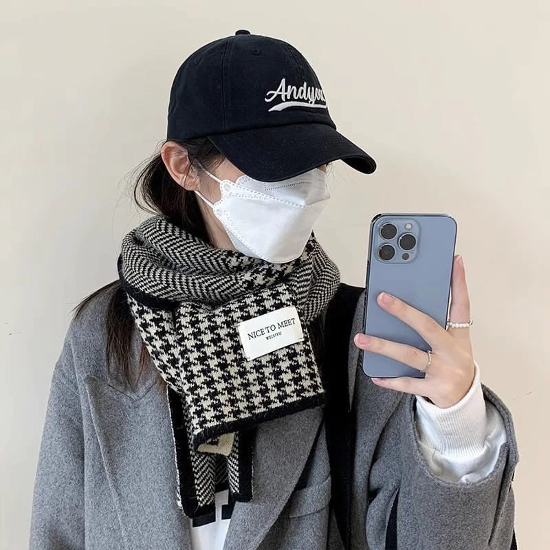 PREMIUM NECK SCARF HOUNDSTOOTH SHAWL