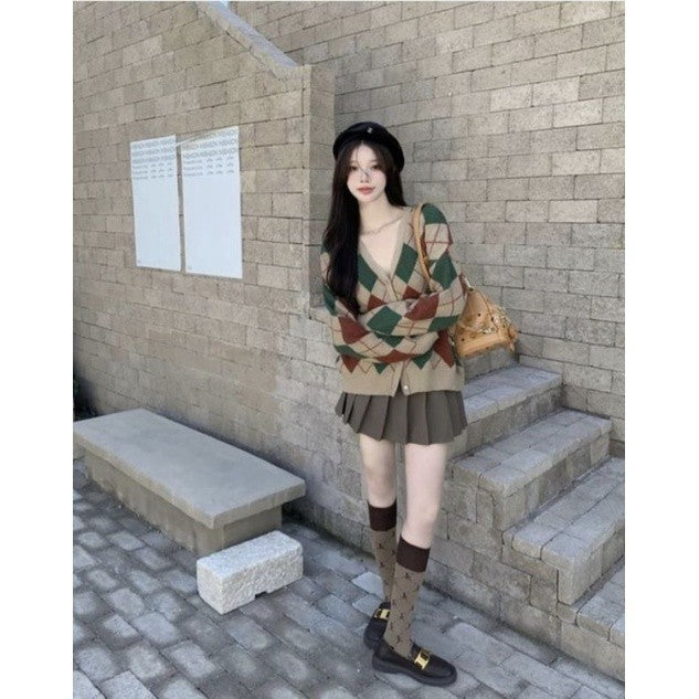 NAMRA KNIT ARGYLLE CARDIGAN