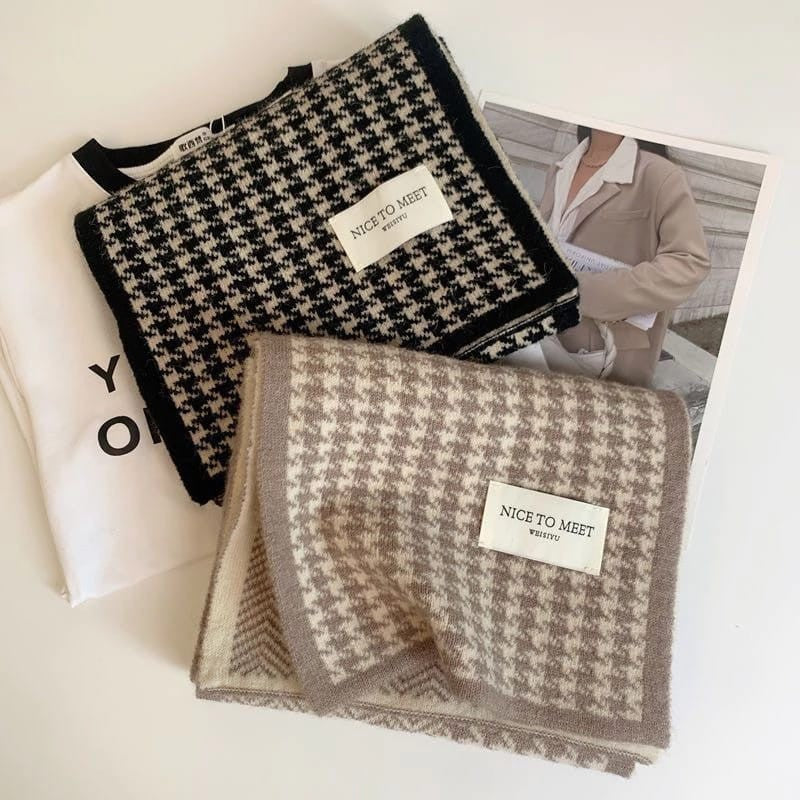 PREMIUM NECK SCARF HOUNDSTOOTH SHAWL