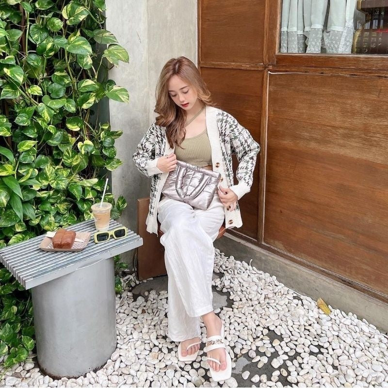 HOUNDSTOOTH KNIT CARDIGAN