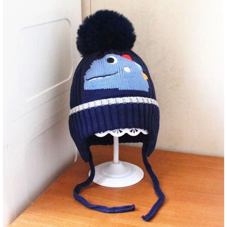 KIDS KNIT BEANIE DINO