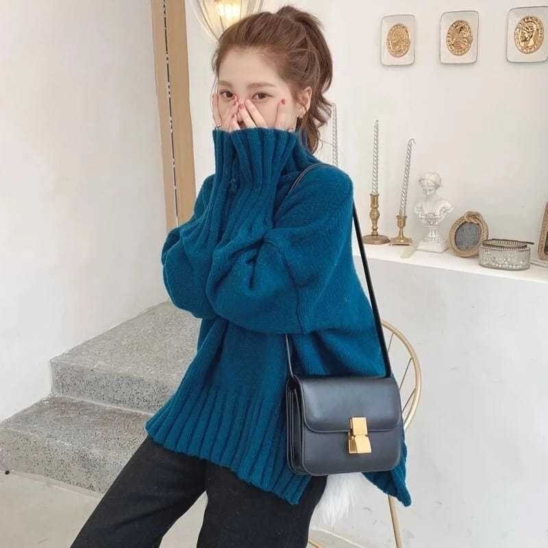 HARUMI SWEATER TOP HIGHNECK KNIT WOOL BLEND