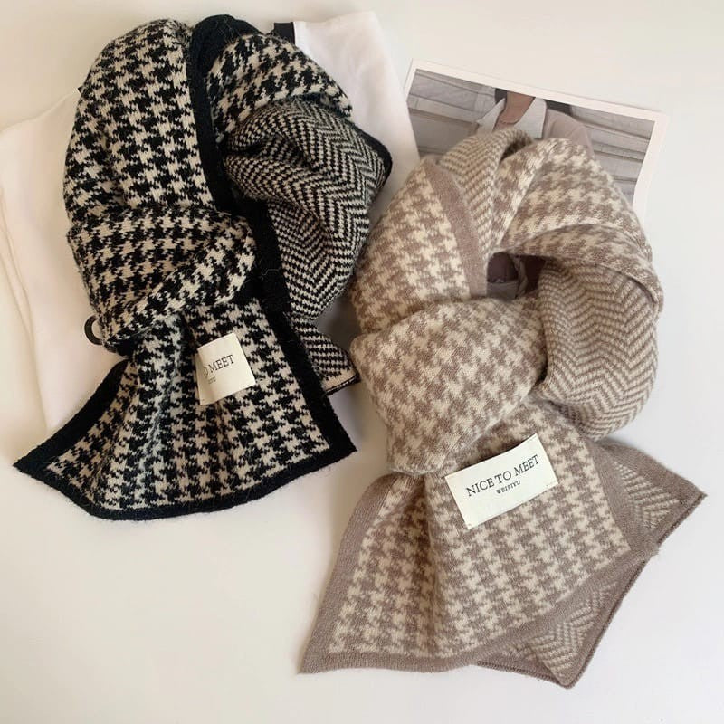 PREMIUM NECK SCARF HOUNDSTOOTH SHAWL