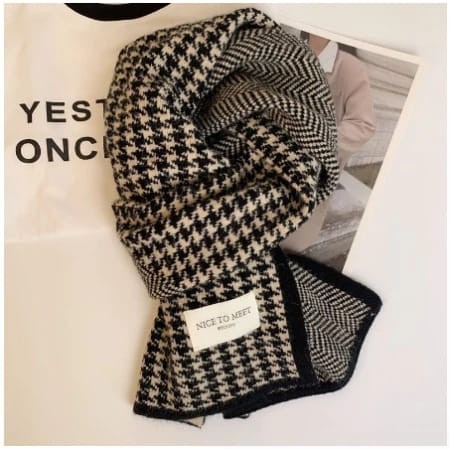 PREMIUM NECK SCARF HOUNDSTOOTH SHAWL