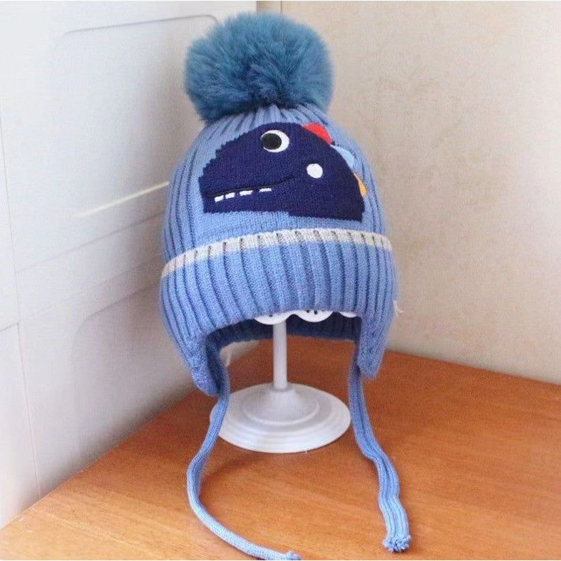 KIDS KNIT BEANIE DINO