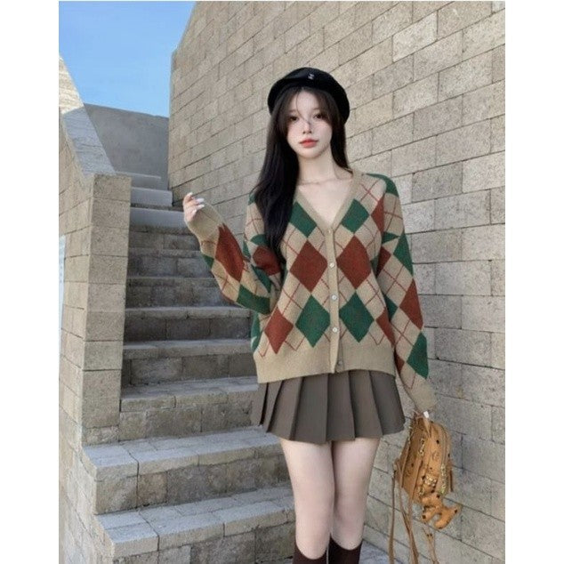 NAMRA KNIT ARGYLLE CARDIGAN
