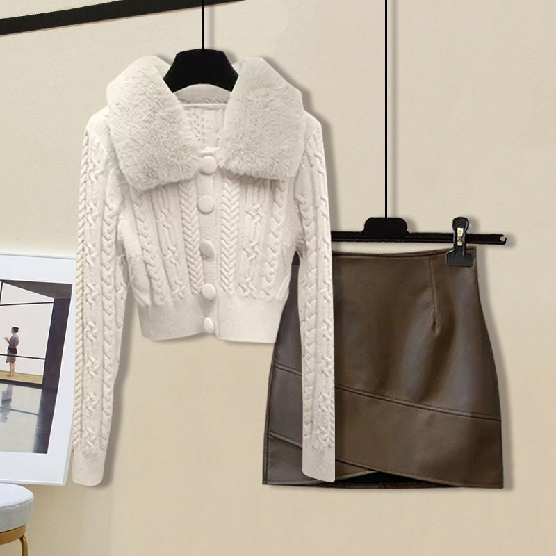 CANDY KNIT FUR CARDIGAN