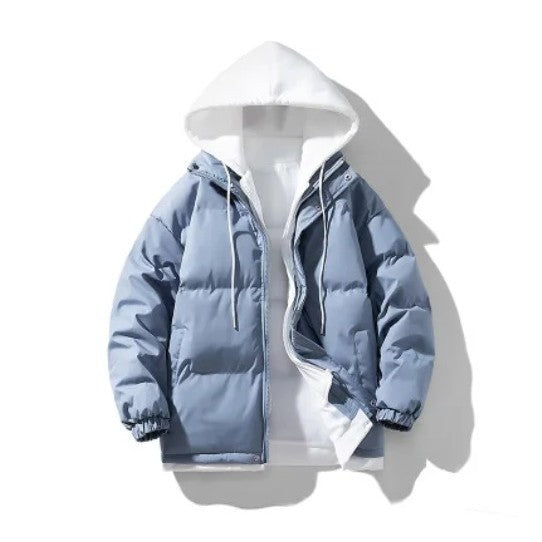 FALSE 2PCS HOODIE PADDING COAT