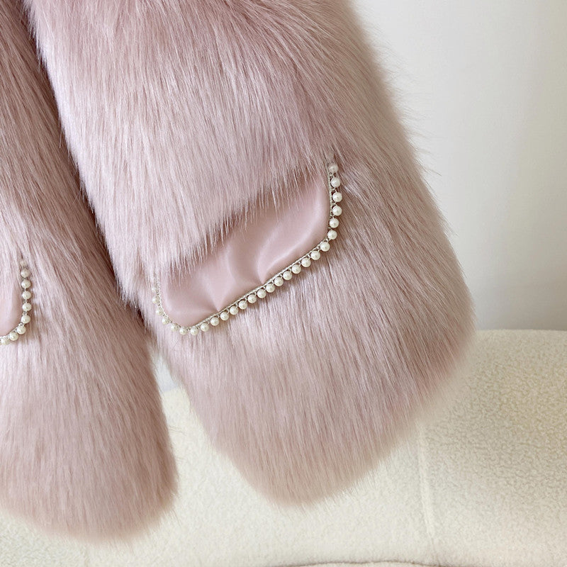 PEARL WOMAN WINTER FUR VEST KOREAN STYLE ROMPI BULU MUSIM DINGIN