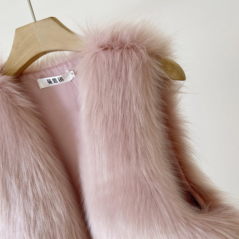 PEARL WOMAN WINTER FUR VEST KOREAN STYLE ROMPI BULU MUSIM DINGIN