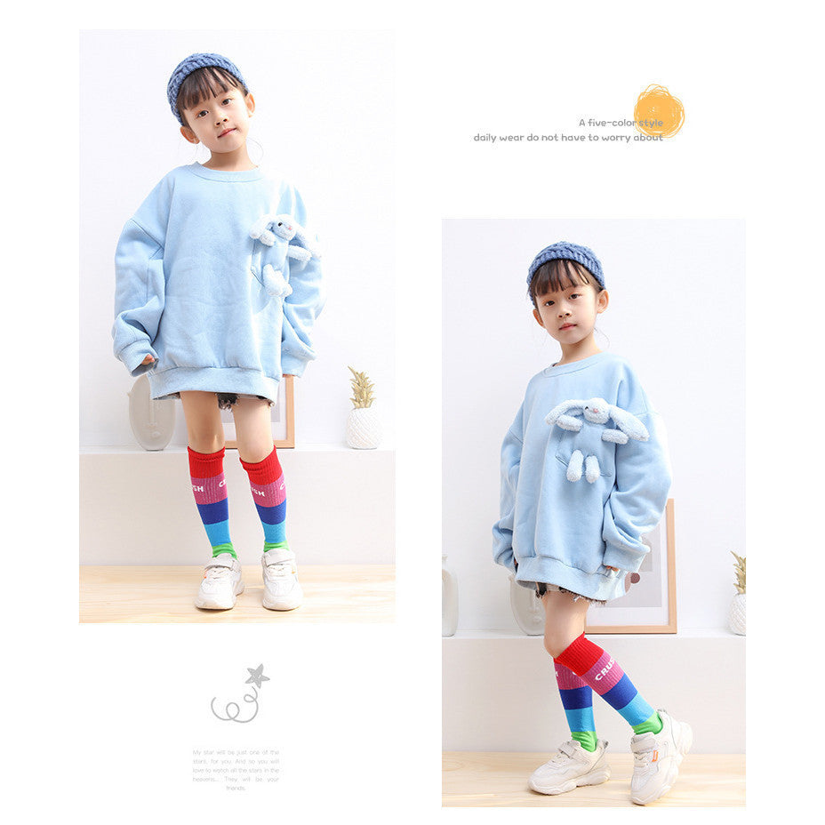 KAOS KAKI PANJANG ANAK REMAJA MOTIF PELANGI