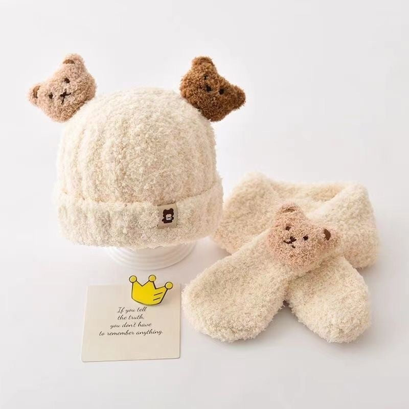 BEARLY SET KIDS BEANIE HAT + SCARF