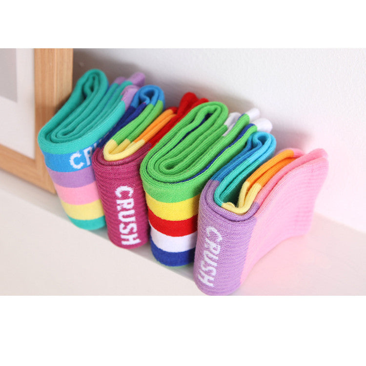 KAOS KAKI PANJANG ANAK REMAJA MOTIF PELANGI