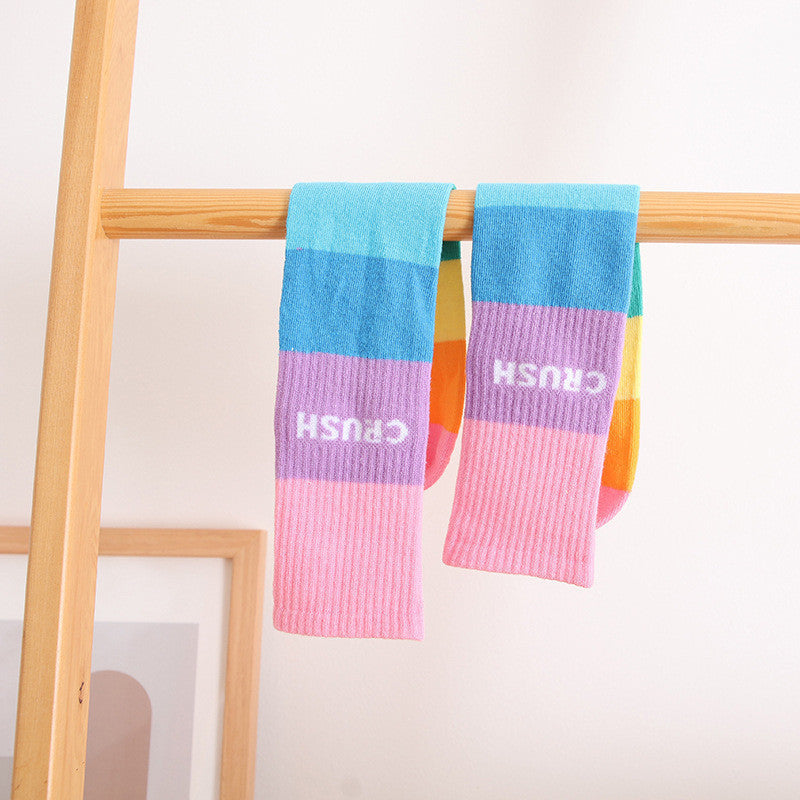 KAOS KAKI PANJANG ANAK REMAJA MOTIF PELANGI