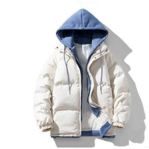 FALSE 2PCS HOODIE PADDING COAT