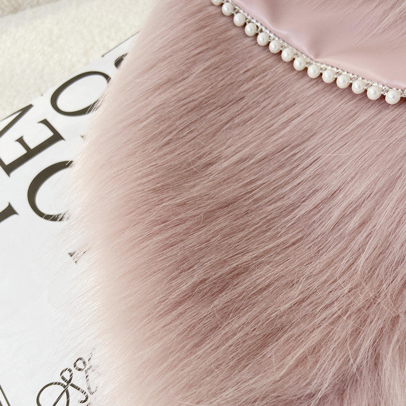 PEARL WOMAN WINTER FUR VEST KOREAN STYLE ROMPI BULU MUSIM DINGIN