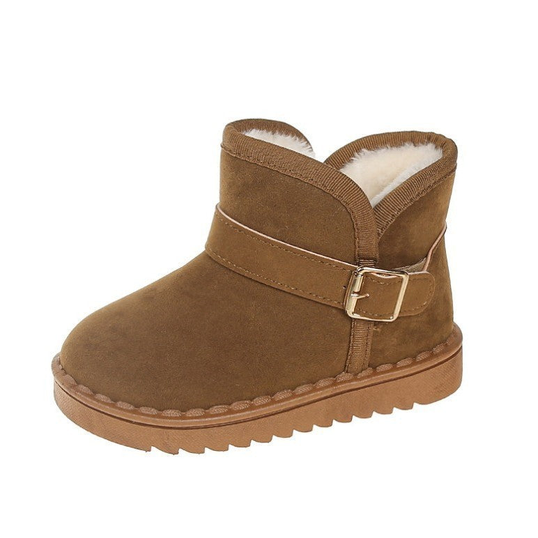BUCKLE SUEDE KIDS BOOTS