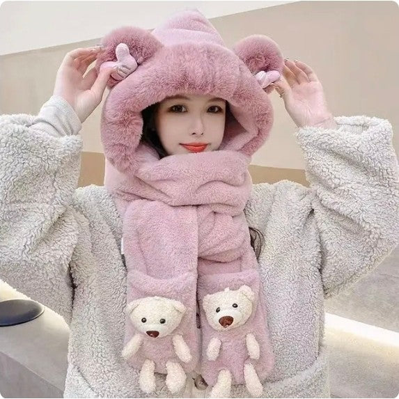 PATRICIA 3 IN 1 HOODIE BEANIE HAT SHAWL