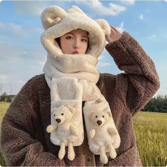 PATRICIA 3 IN 1 HOODIE BEANIE HAT SHAWL