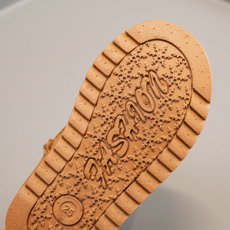BUCKLE SUEDE KIDS BOOTS