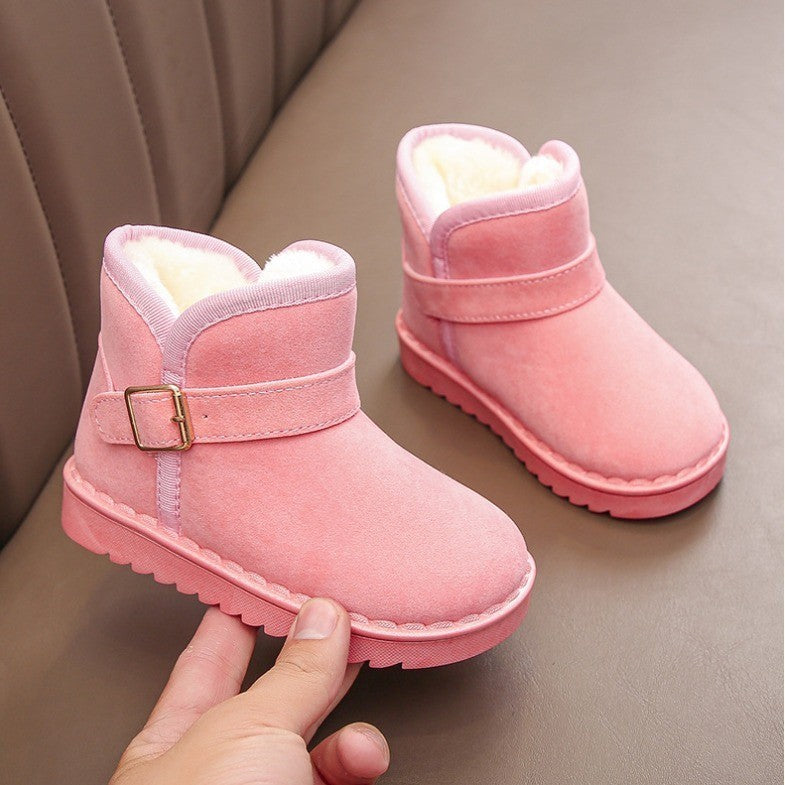 BUCKLE SUEDE KIDS BOOTS