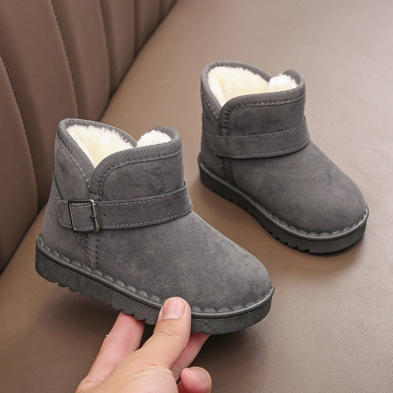 BUCKLE SUEDE KIDS BOOTS