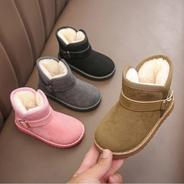 BUCKLE SUEDE KIDS BOOTS