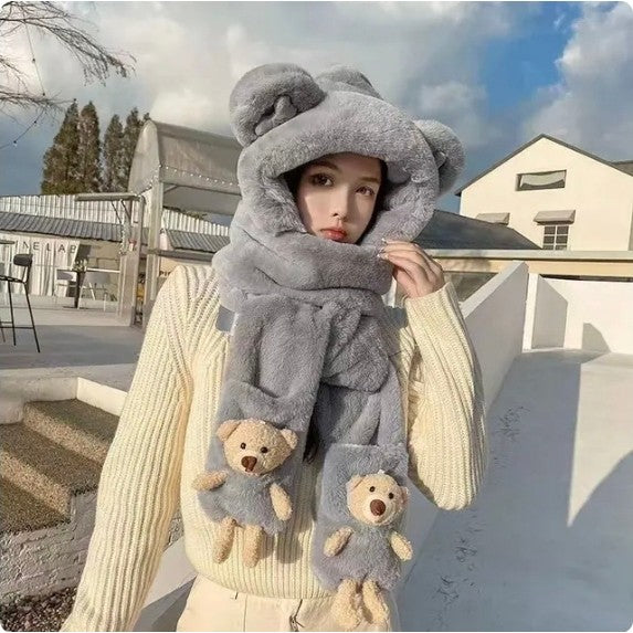 PATRICIA 3 IN 1 HOODIE BEANIE HAT SHAWL