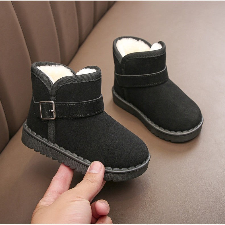 BUCKLE SUEDE KIDS BOOTS