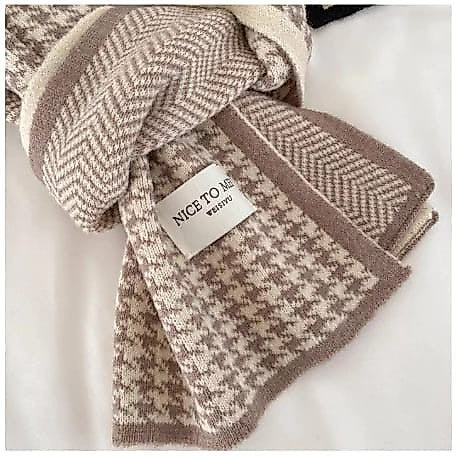 PREMIUM NECK SCARF HOUNDSTOOTH SHAWL