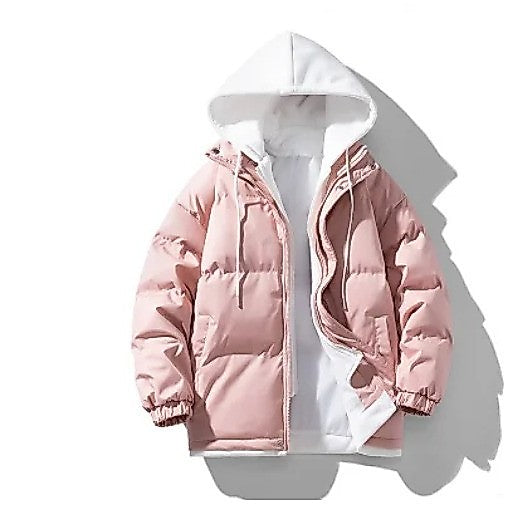 FALSE 2PCS HOODIE PADDING COAT