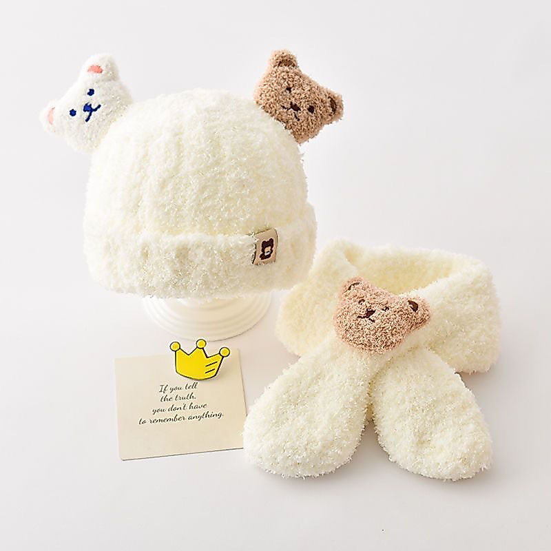 BEARLY SET KIDS BEANIE HAT + SCARF