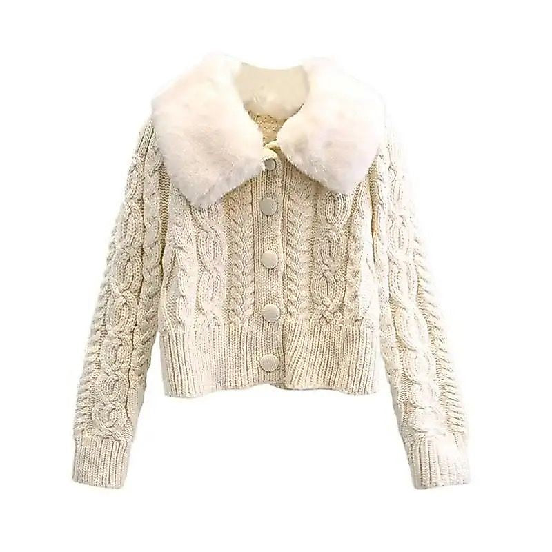 CANDY KNIT FUR CARDIGAN