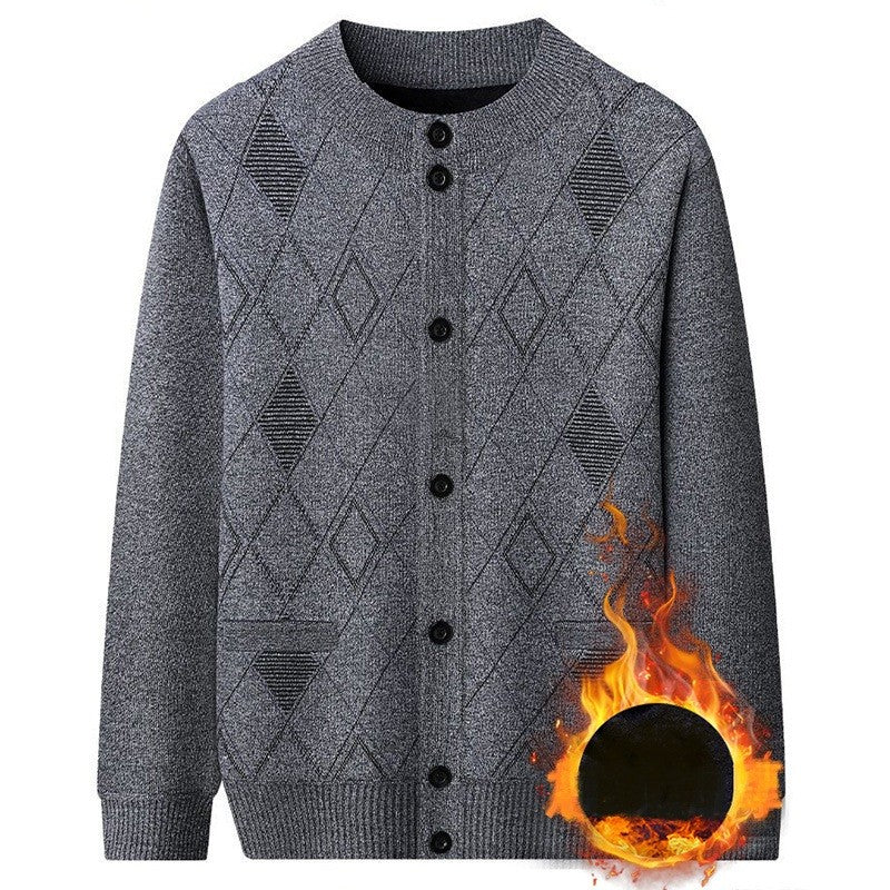 ARMEN MAN THERMAL KNIT CARDIGAN