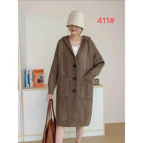 ANNISA HOODIE LONG KNIT CARDIGAN