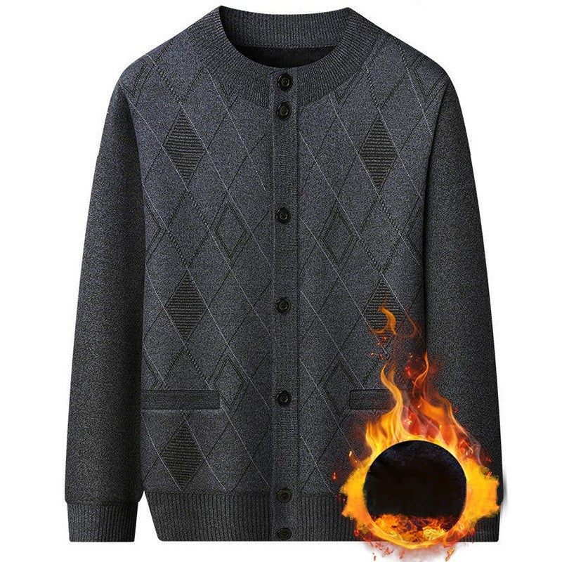ARMEN MAN THERMAL KNIT CARDIGAN